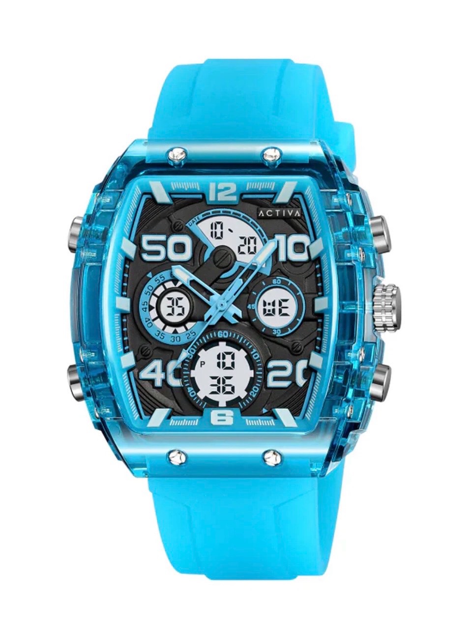 Activa X Invicta Digital Essentials Men's Watch - 45mm. Light Blue (Acw8109-006)